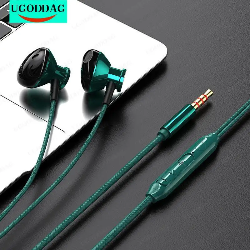 

New Wired Headphones With Microphone Wire-Controlled Metal In-Ear Headphones Music Sport Earphones Gaming Headset Volume Control