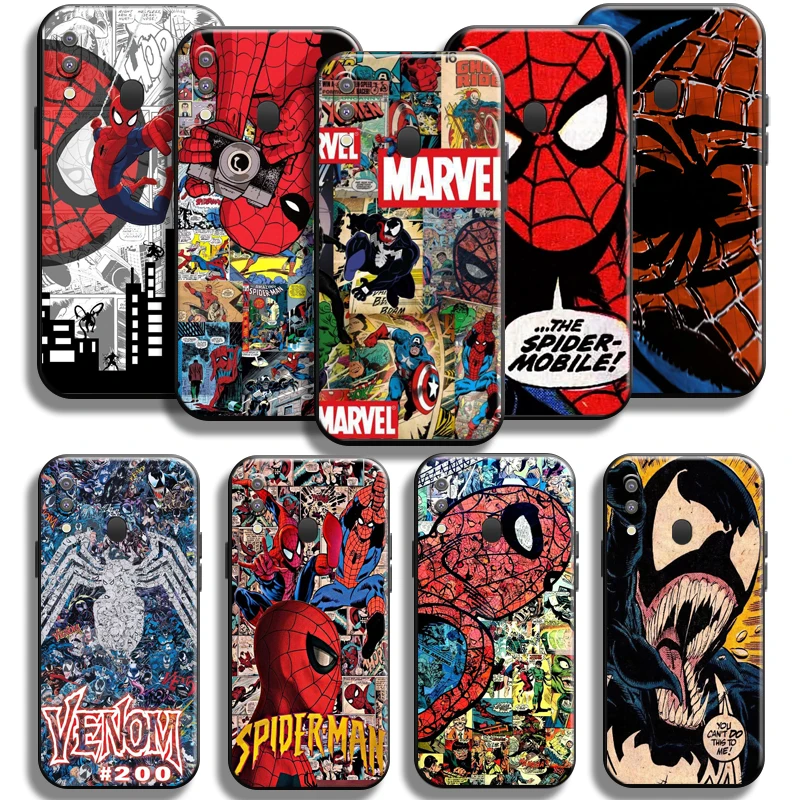 

Marvel Spiderman Venom Comics Phone Case For Samsung Galaxy M20 Cover Shell Liquid Silicon Shockproof Full Protection Soft