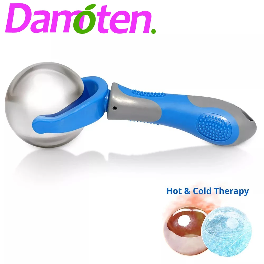 

Ice Roller Ball with Handle Ice Globes Physical Therapy Cold Massage Ball Stainless Steel Cryo Muscle Pain Relief Body Massager
