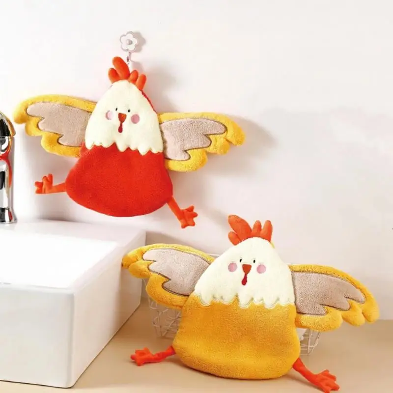 

Cute Cartoon Style Terry Towels Table Quick-drying Hanging Absorbent Cloth Coral Velvet Kitchen Rag Kitchen Accessories Healthy