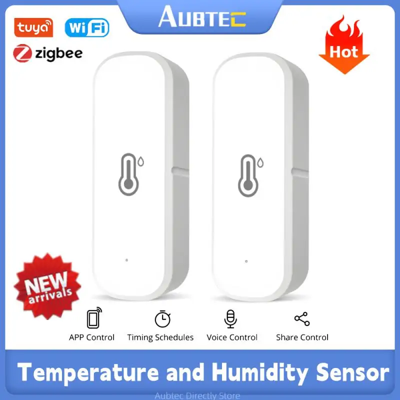 

Умный термометр Tuya Wi-Fi/Zigbee, управление через приложение, работает с Alexa, датчик температуры и влажности, 4,99 долларов