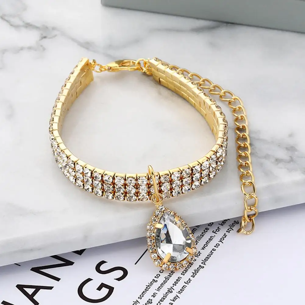 

Pet Collar Adjustable Stylish Pet Collar Adjustable Necklace for Cats Dogs Sparkling Pendant Jewelry for Wedding or Everyday