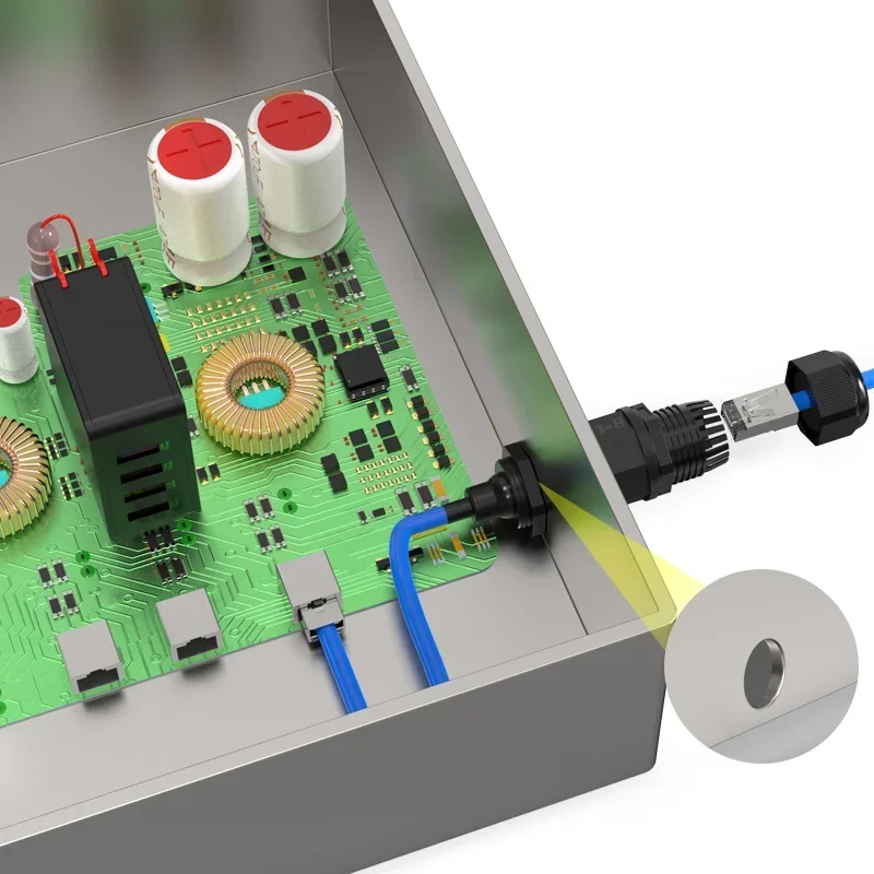 Водонепроницаемый сетевой разъем RJ45 IP67 Cat5 M20 M22 Авиационная вилка с проводом 25 см