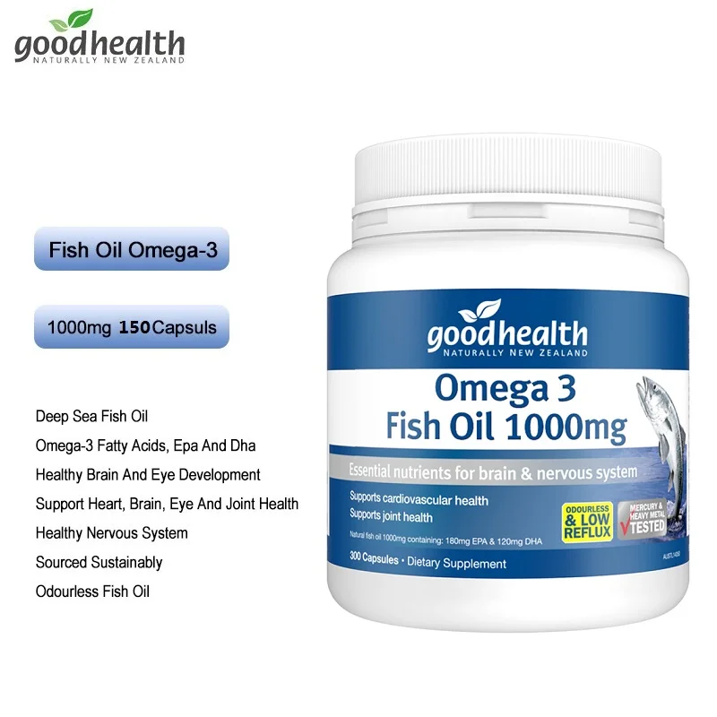 

NEW ZEALAND Good Health Deep Sea Fish Oil Omega 3 1000mg 300Capsules EPA DHA Eye Joint Mobility Brain Nervous Development