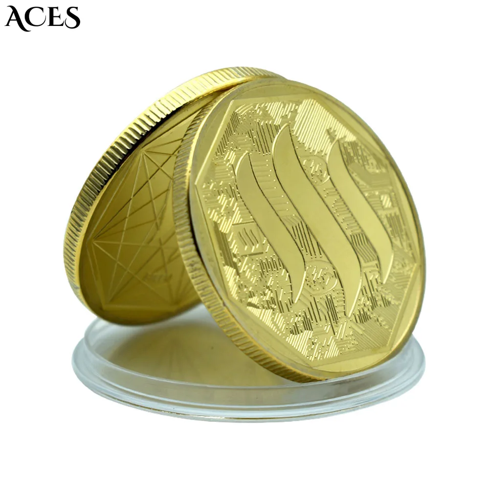 Digital Virtual Gold Plated Coin Steam Coin Souvenir Lucky Coin Challenge Coin Relief Medallion Coin Gift