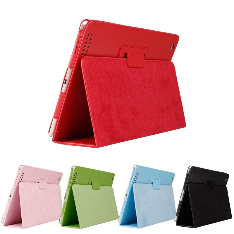 

Applicable iPad9.7 10.2 bracket leather case AIR 10.5 two fold lychee protective cover mini534 flat shell
