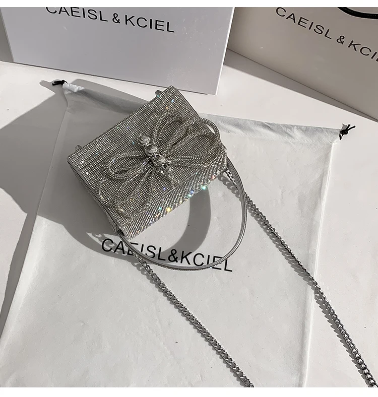 Women's Handbag Luxury Designer Crystal Shiny Rhinestone Diamond Evening Bag Dinner Party Clutch Purse Shoulder Crossbody Bag