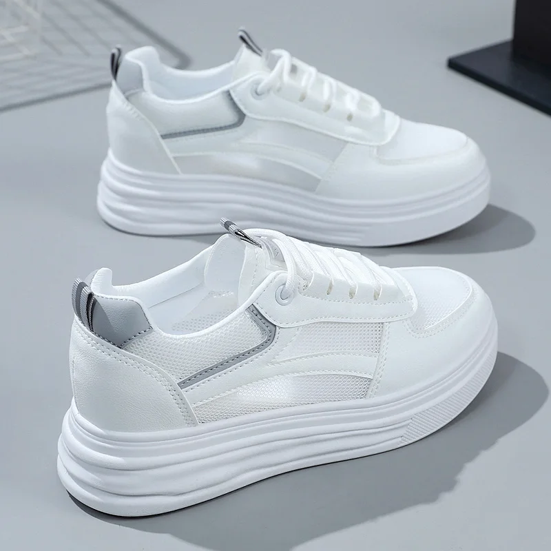 2023 Single Mesh Breathable Inside Increasing Fashion Trend Everything Casual Board Shoes Women's Shoes