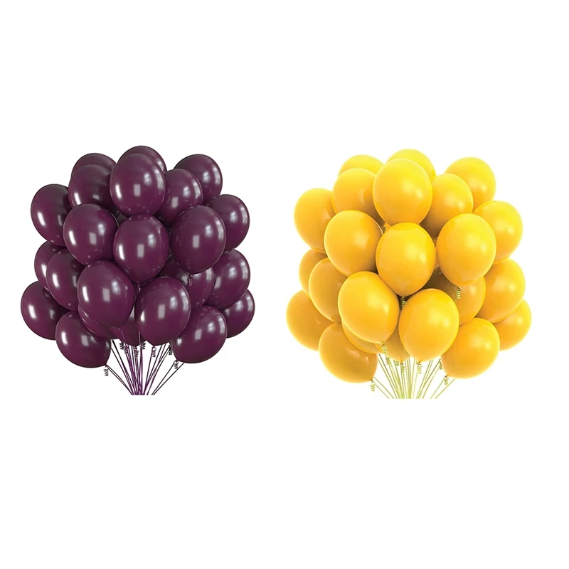 

100Pcs Party Balloons 12 Inch Balloons With Matching Color Ribbon For Theme Party Decoration