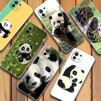 chinese baby panda case for xiaomi mi 11 note 10 9 9t 12 pro lite poco x3 f3 m3 clear cute cases for redmi 9 9a 9c 10 lazy bear