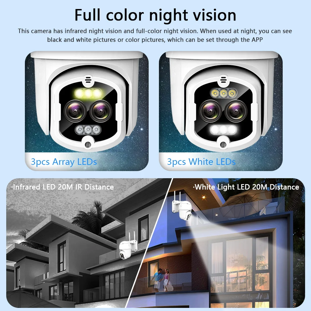 Дешево IP-камера видеонаблюдения с оптическим зумом, 8 Мп, 4K, 8x, 2,8 + 12 мм, PTZ, Wi-Fi, 4 МП