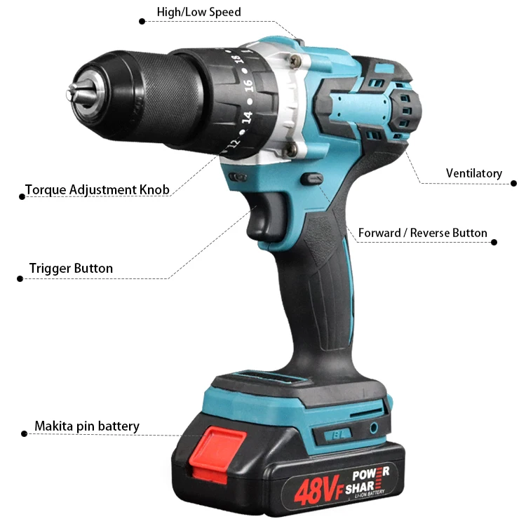 

Brand New hand Drilling Machines 13MM chuck 21V Power Drills matkap taladro Electric portable screwdriver drilling tools