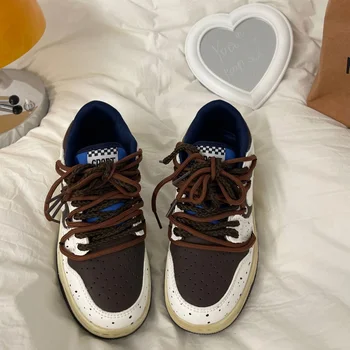 y2k shoes brown shoes women men sneakers Male Sneakers Platform Leather Outdoor Walking Tennis Fashion Luxury Loafers sneakers 1