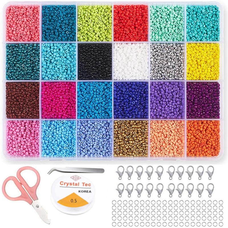 

2mm Charm Glass Seed Beads Round Spacer Beads For Jewelry Making DIY Handmade Bracelet Necklace Earring Making Accessories