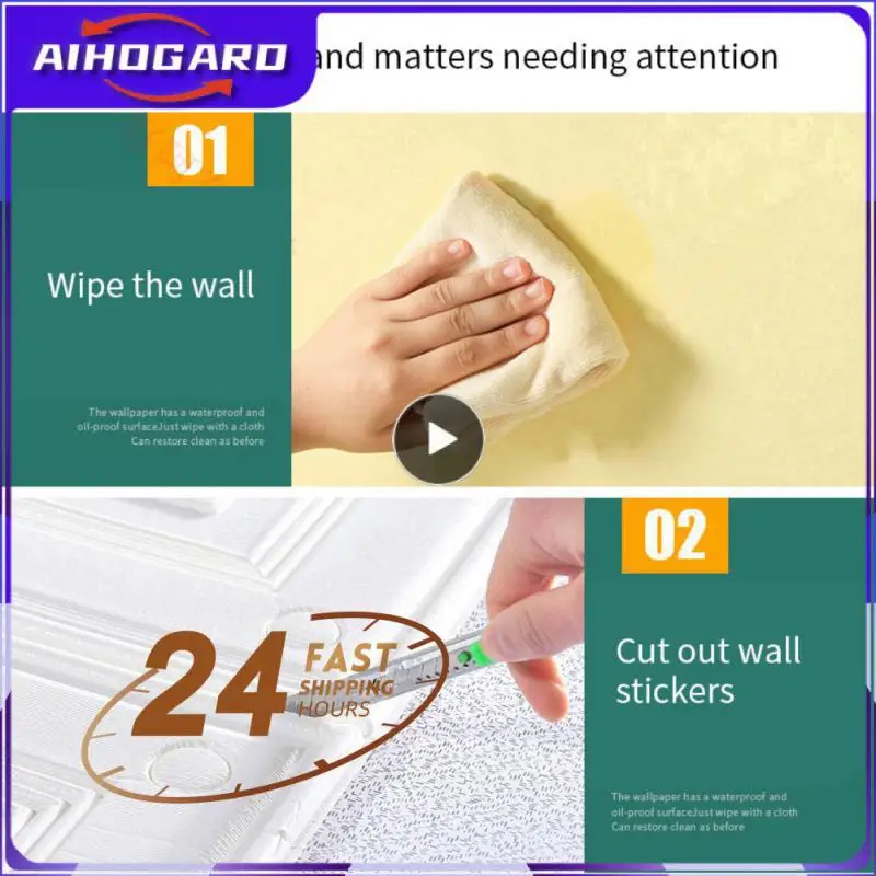 

3D Wall Sticker Wall Wood stripe Wallpaper Self-Adhesive Waterproof Panel For DIY Living Room Bedroom TV Background Decor