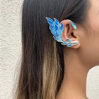 delicate fish non piercing ear cuff for women earring blue fish tail ear bone clip earrings engagement wedding jewelry gifts