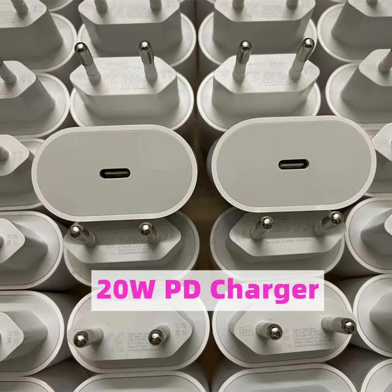 

10pcs 20W PD USB C Fast Charging For Phone 15 Pro Max 14 Plus 13 12 11 US EU Plug Type C Quick Charger Power Adapter Carregador