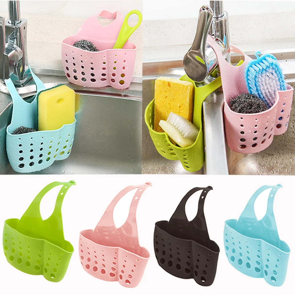 

Sink Drain Rack Shelf Sponge Storage Holder Hang Sink Basket Bag Soap Dish Drainer Kitchen Organizer Gadget Bathroom Accessories