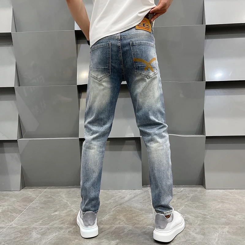 Новинка лета 2020 тонкая мужская одежда зеленые синие джинсы мужские