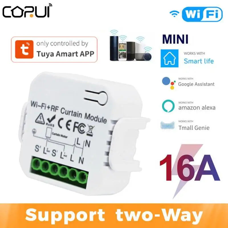 

Tuya 16A Smart Life Switch RF433/WiFi For Blind Curtain Switches Support Remote Voice Group Control Google Home Alexa Smart Home