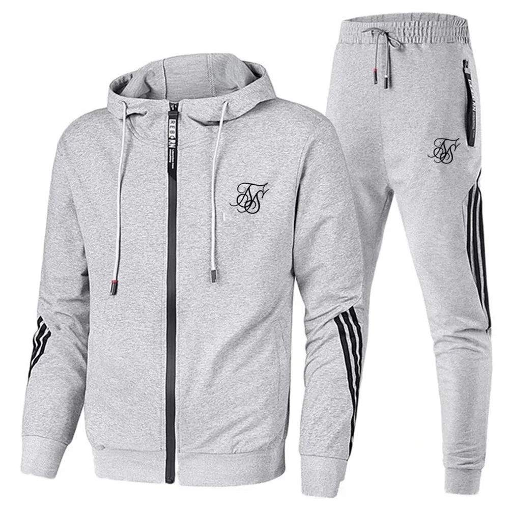 

2021 new sik silk Mens Clothing Pullovers Sweater Men Tracksuits Hoodie Two Pieces + Pants Sports Shirts Fall Winter Track suit