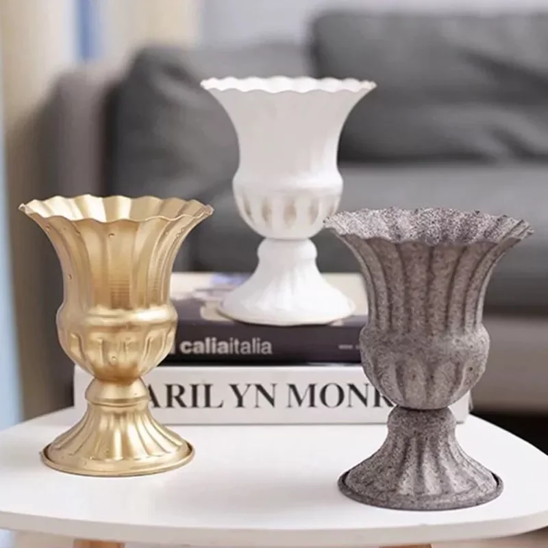 

NEW Vintage Metal Vase Farmhouse Pot for fresh Dried Floral Arrangements Table Centerpiece Rustic Wedding Home