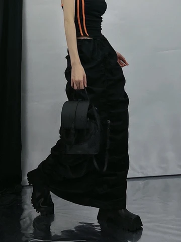 Skirts Women Folds Creativity All-match Simple Special European Style Ladies Spring Comfortable Cozy Daily Cool Fashion Solid