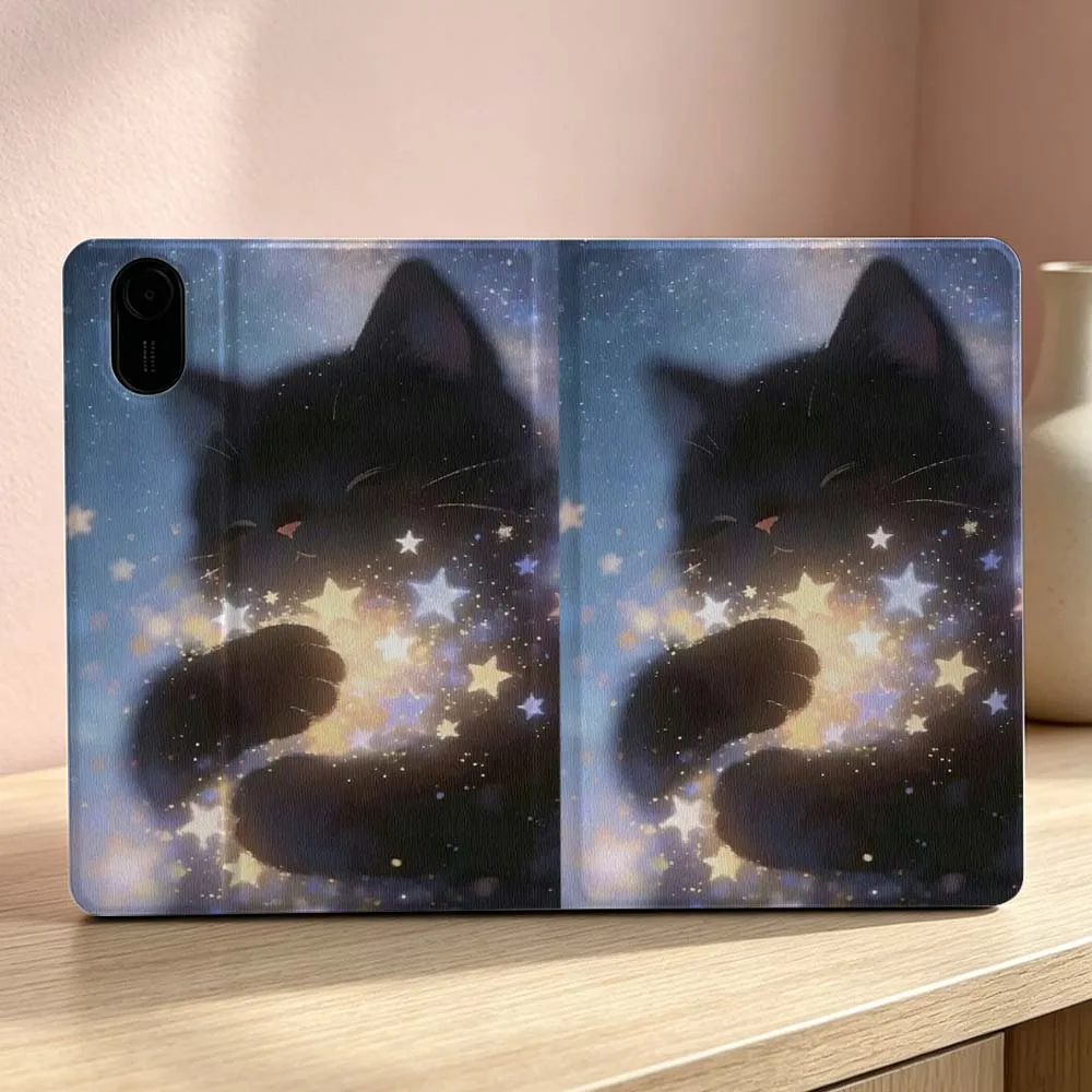 Фото Мягкий чехол с рисунком черного кота для Xiaomi Redmi Mi Pad 8 7 6 5 4 2 SE K Pro Max Ultra Poco Pad, складной чехол для планшета №3