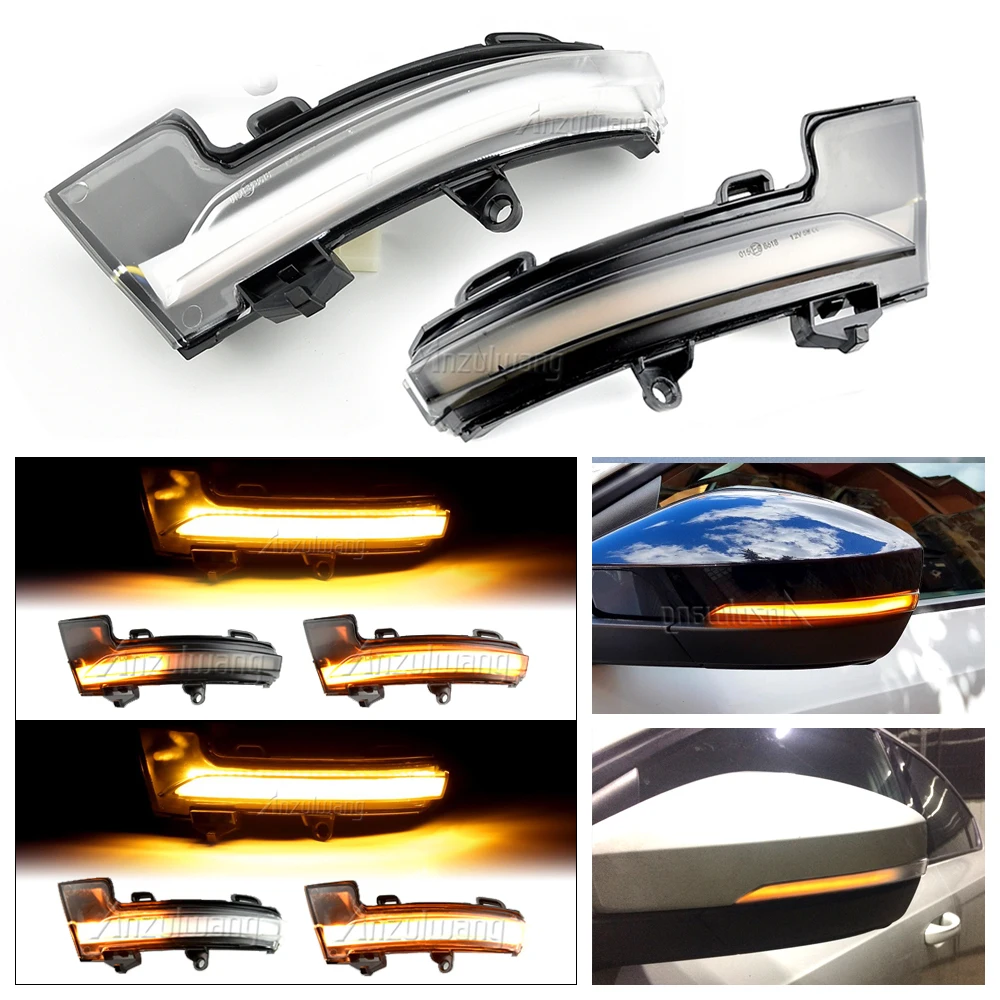 

2PCS Dynamic LED Turn Signal Blinker Mirror flasher Light Fit for Skoda Octavia MK3 5E 2013 2014 2015 2016 2017 2018