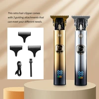 2022 new t9 electric lcd hair clipper professional rechargeable hair cutting machine man shaver trimmer for men barber usb beard