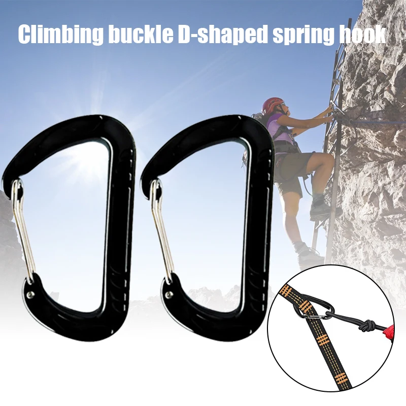 

Carabiner D-Ring Wire Gate/Locking Carabiner Clip Hooks Heavy Duty 12KN Carabiners 2Pcs 12KN For Hammock Hiking Camping Fishing