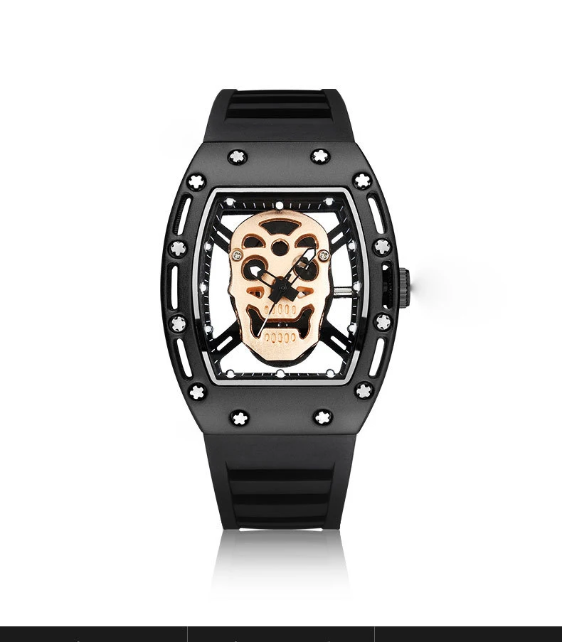 

Роскошные Брендовые мужские часы RM, часы с черепом, повседневные женские часы со стразами, кварцевые наручные часы из нержавеющей стали и силикона, распродажа от производителя