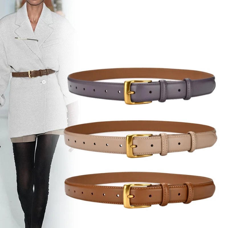 Multicolor optional Women Genuine Leather Belt High Quality Metal  Pin Buckle Adjustable Waistband  Fashion Lady Jeans Belts new