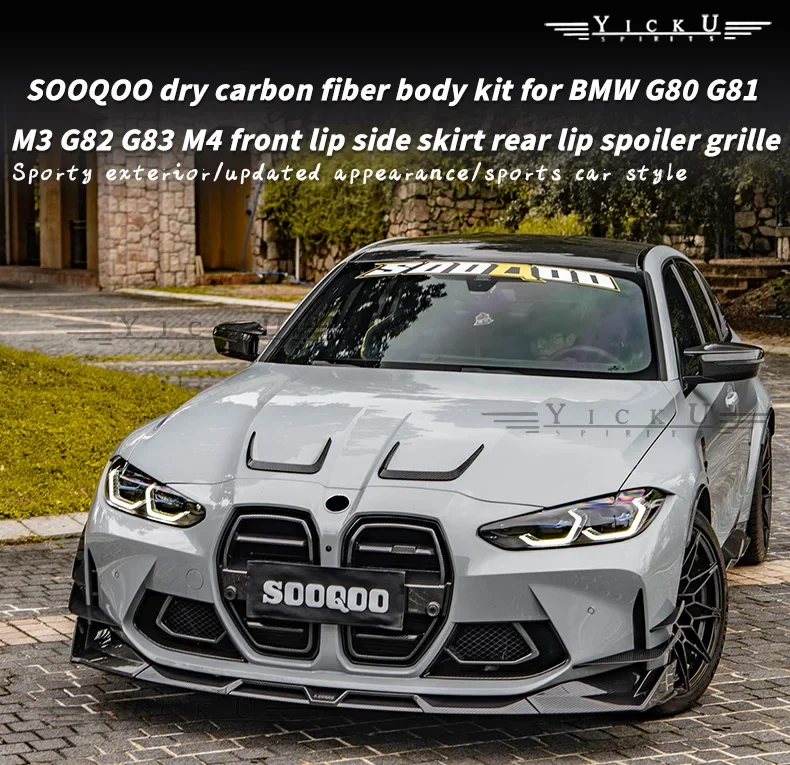 SOOQOO Trockenkohlefaser-Bodykit для G80 G81 M3 G82 G83 M4 Front schaufel Seitens chюze Heck diffusor heckбеженgel