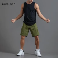 samlona sleeveless t shirt sexy mens clothing fashion tank tops 2022 new summer casual pullovers men vest shirt plus size s 3xl