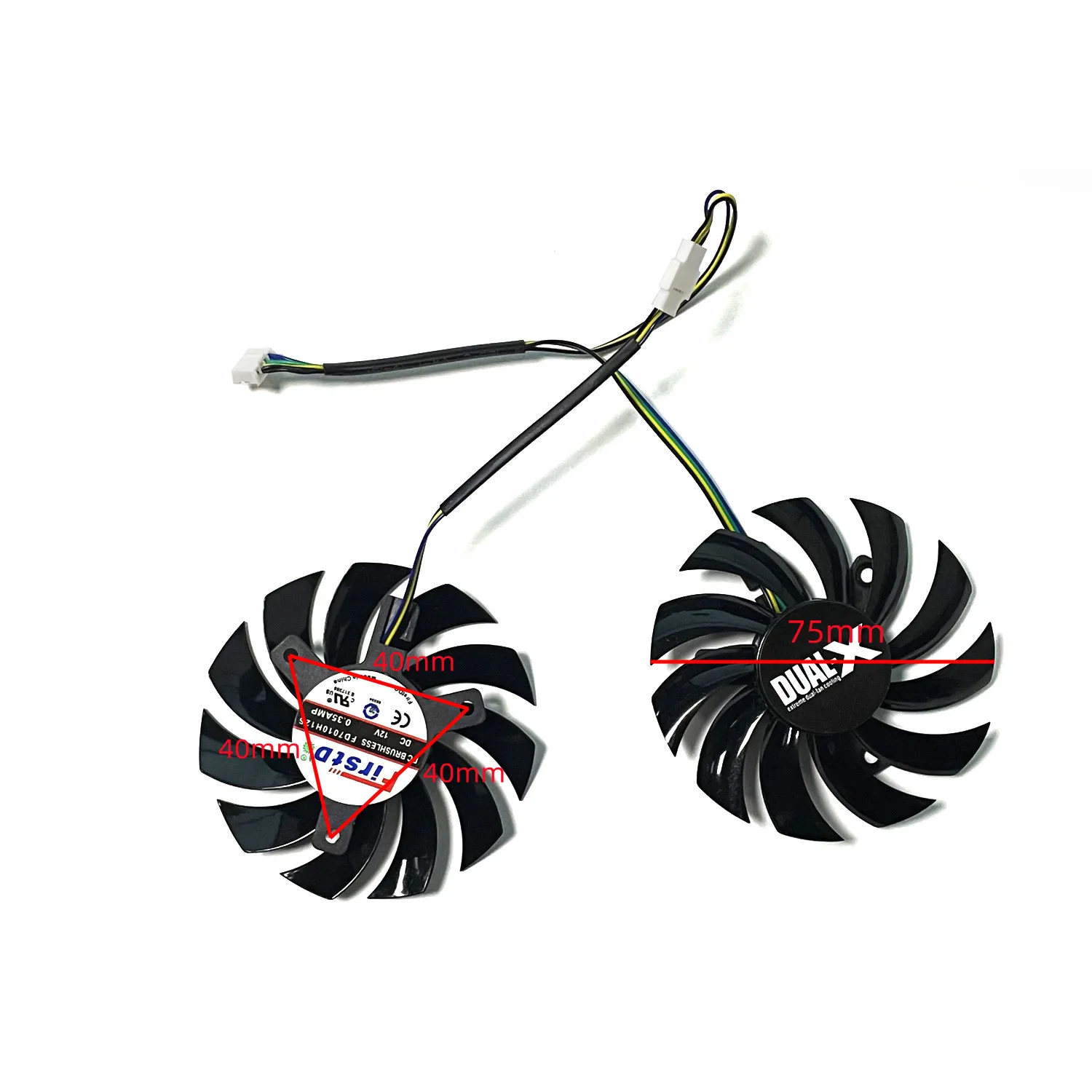 2 шт 75 мм FD7010H12S воздуходувка для Sapphire R9 270 Hd 7870 Dual X-Fan Gtx 550 750 770 Ti Asus GTX760 12V 0.35A