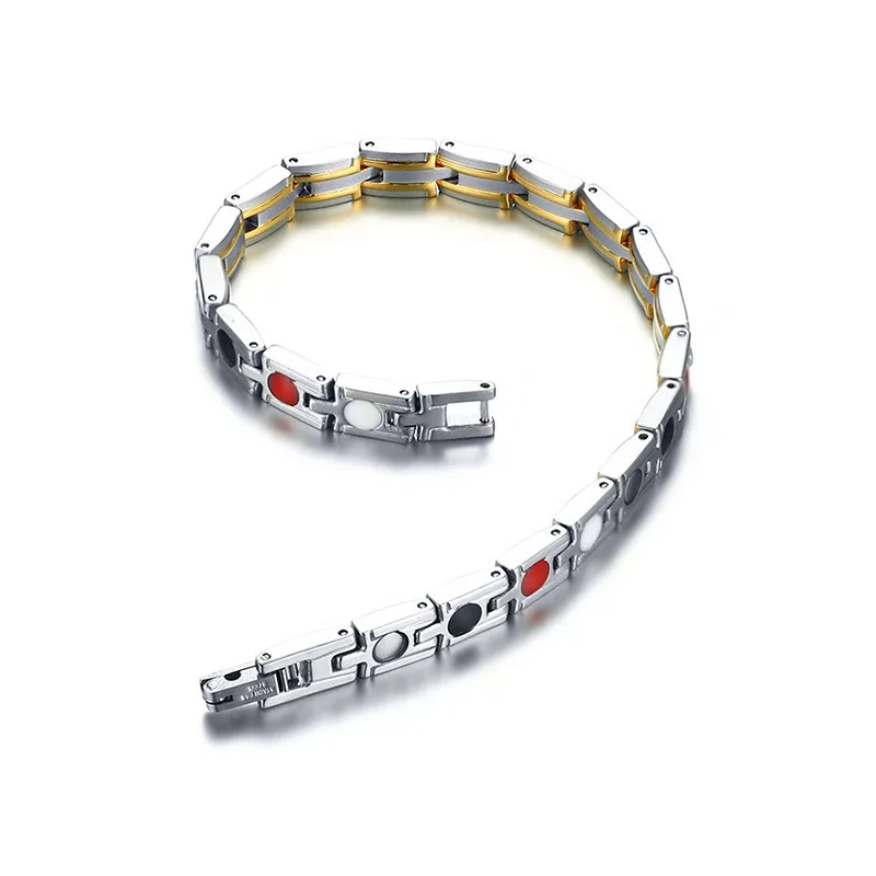 Titanium Steel Bracelet 4-in-1 Magnet Health Negative Ion Germanium Energy Anti-oxidation Anti-radiation |