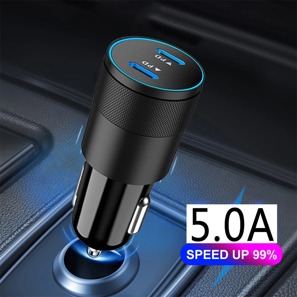 40W Dual PD Port Car Mobile Phone Charger Dual USB Car Fast Charge Car Charger power adapter for xiaomi huawei iPhone Universal