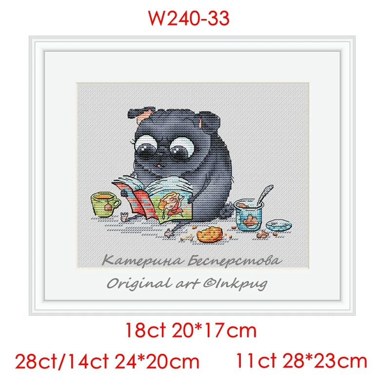 Набор для вышивки крестиком серии Cute Dog-чтение Египетский хлопок 28ct 18ct 14ct 11ct ткань