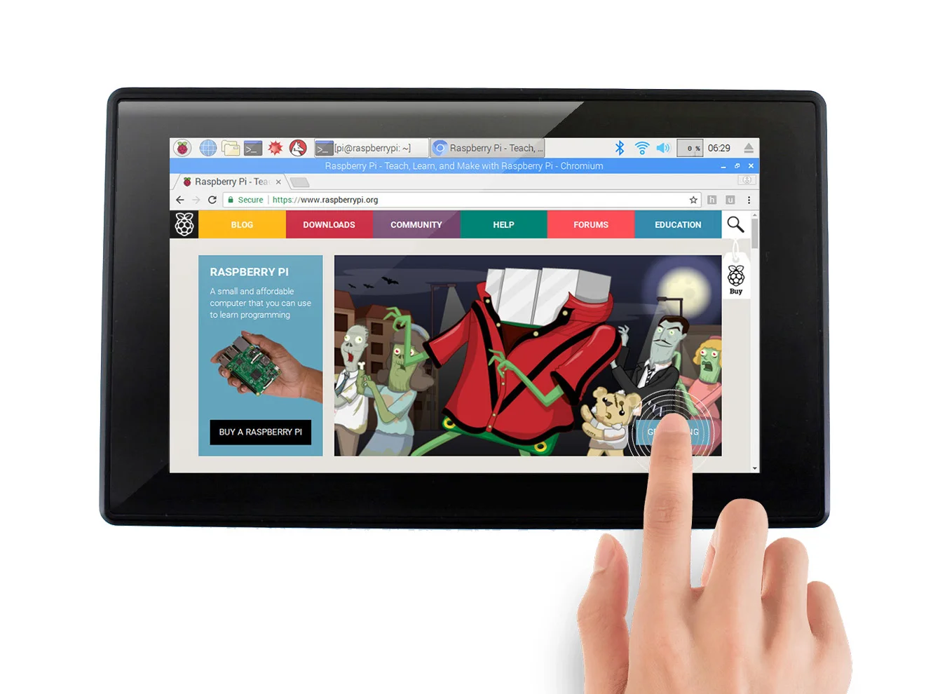 Waveshare 7inch Capacitive Touch Screen LCD (H) with Case 1024*600 IPS Various Systems Support HD MI | Integrated Circuits