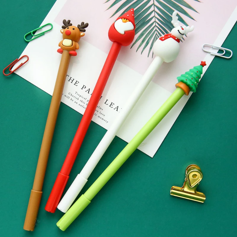 40 Pcs Neutral Pen 0.5mm Cute Stationery Christmas Trees Student Cute Black Signature Pen Kawaii School Supplies