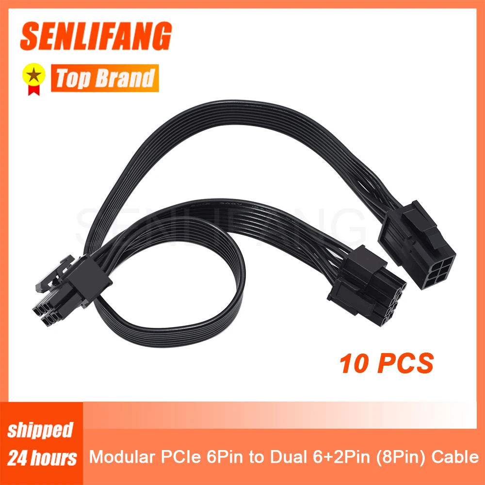10 шт. 6-контактный кабель для полного модуля 21 см 8-контактный PCI Express на Dual PCIE 6(6 + 2)/8