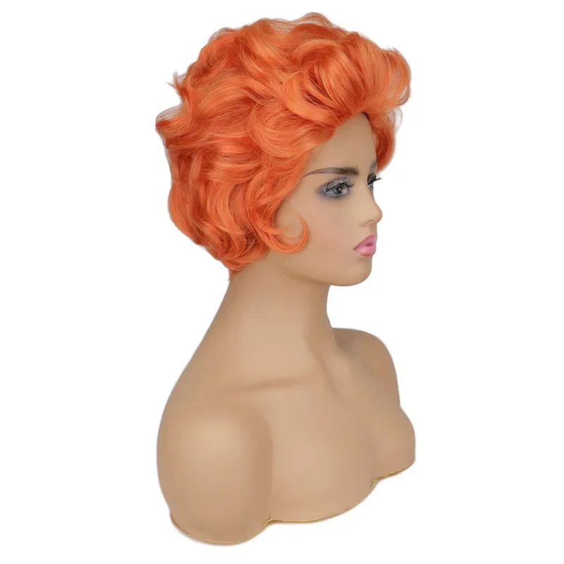 FC6Короткие вьющиеся оранжевые парики Безумный Шляпник Оранжевый Хэллоуин