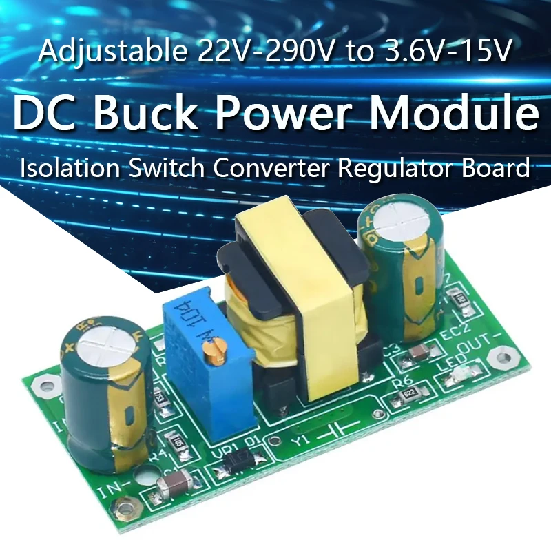 DC-DC понижающий модуль питания регулируемый DC 22 В-290 В до 3 6 В-15 изоляционный