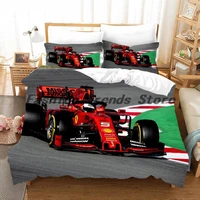 red racing car 3d kids boy bedding set f1 game racer printing duvet cover 23pcs bedclothes with pillowcase twin full bedspread