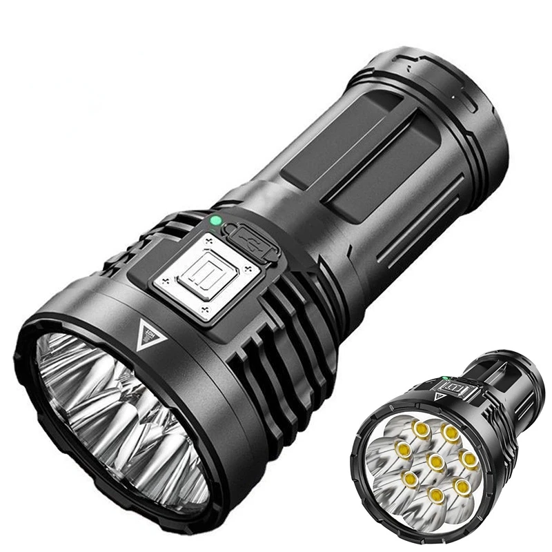Cob Strong Light Flashlight LED7 Lamp Bead Rechargeable Super Bright Household Outdoor Long-range Multipurpose Xenon Long-range