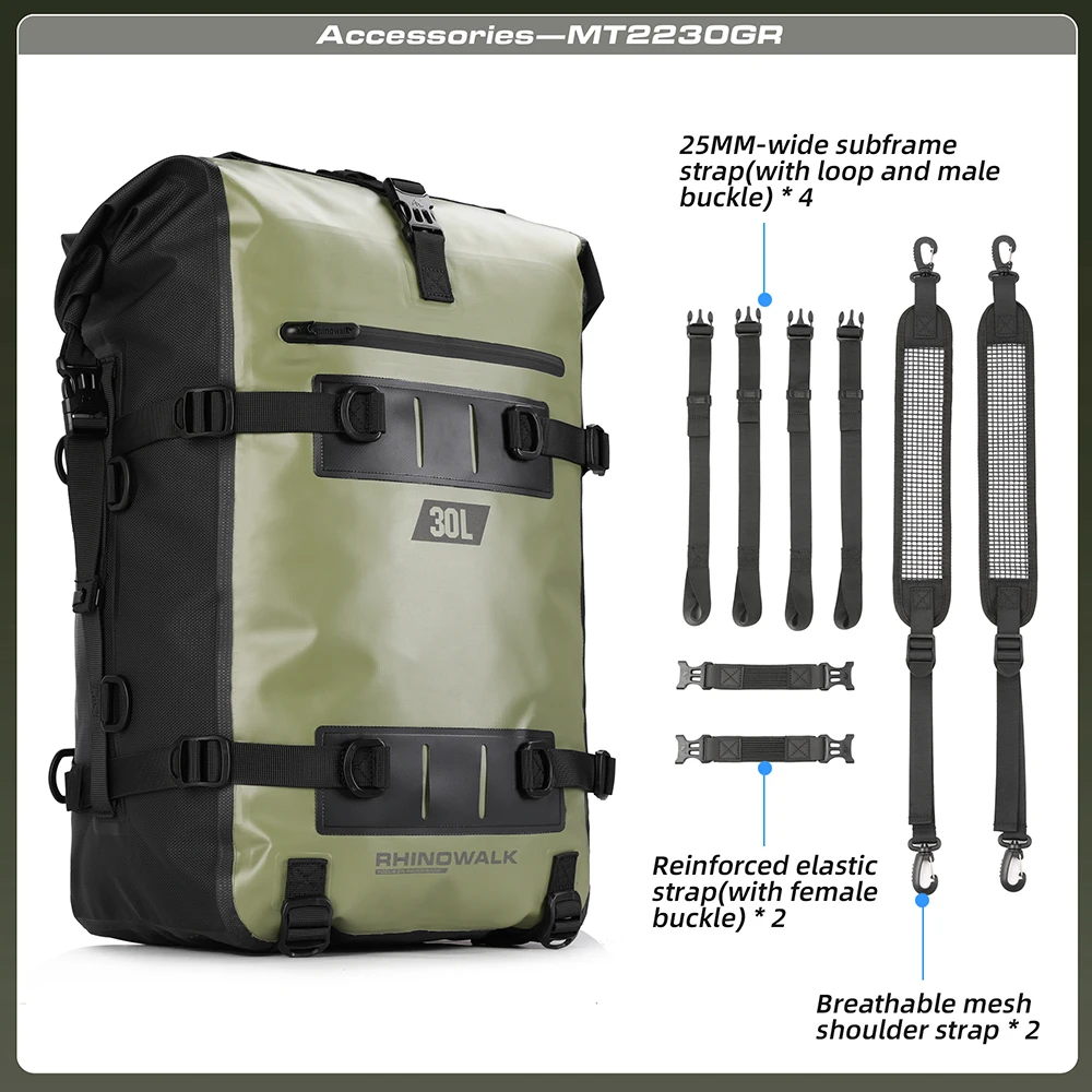 

Rhinowalk мотоциклетная сумка на заднее сиденье, хвостовая сумка, 100% водонепроницаемый сухой велосипедный рюкзак 8 л/15 л/30 л для седла на большие расстояния, 1 шт.