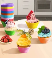 2pcs silicone cake mold round 9 color muffin cups diy baking mold 74 53 2cm easy demoulding cookie cutters accessories