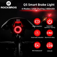 rockbros bike llight smart auto brake sensing light ipx6 waterproof led charging cycling taillight bike rear light accessories
