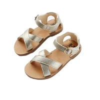 childrens sandals girls 2022 summer new gold version baby fashion open toe beach shoe flat cow muscle toddler shoes girl